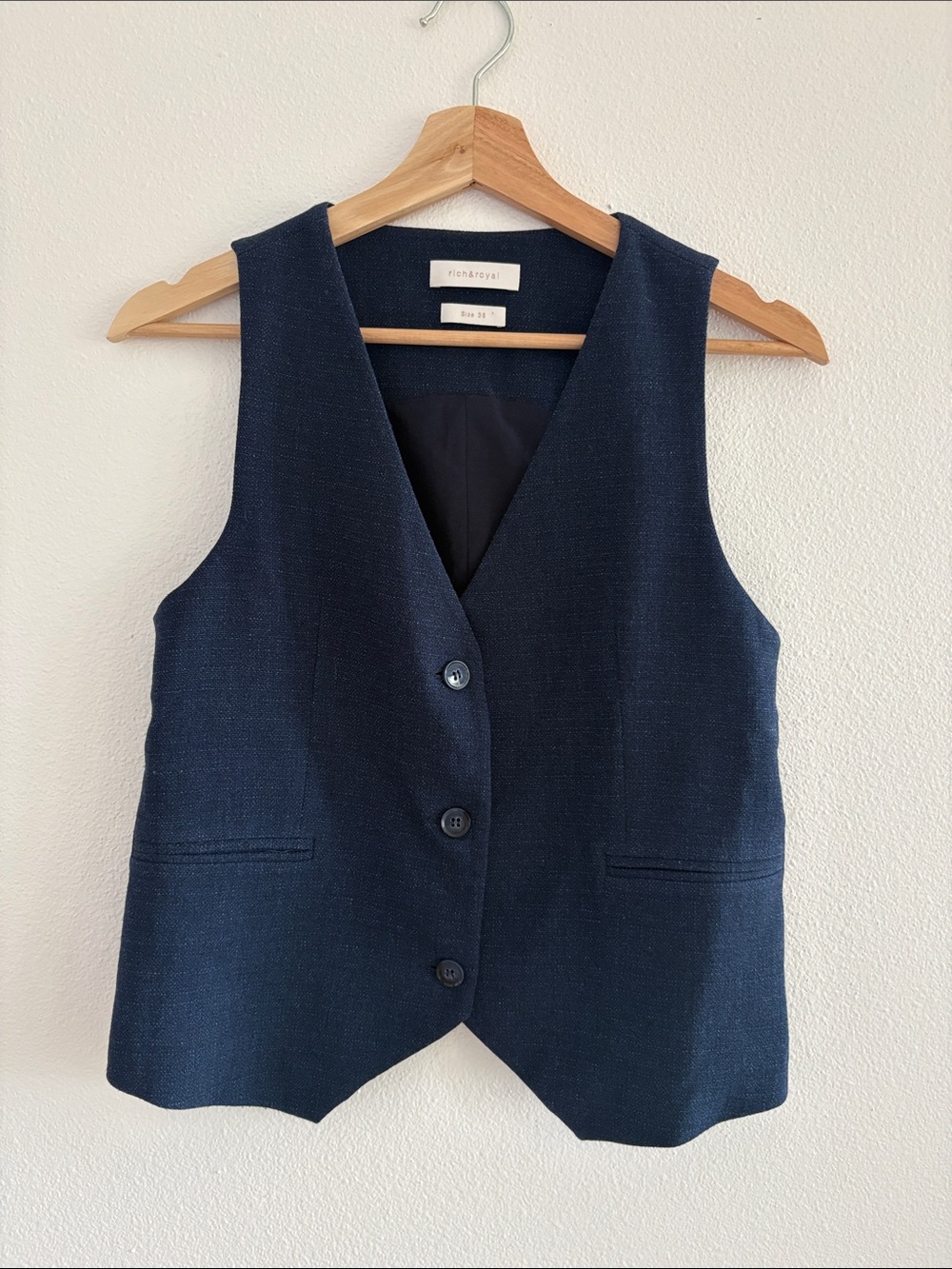 Classic Navy Tailored Vest - Button-Front Women's Vest